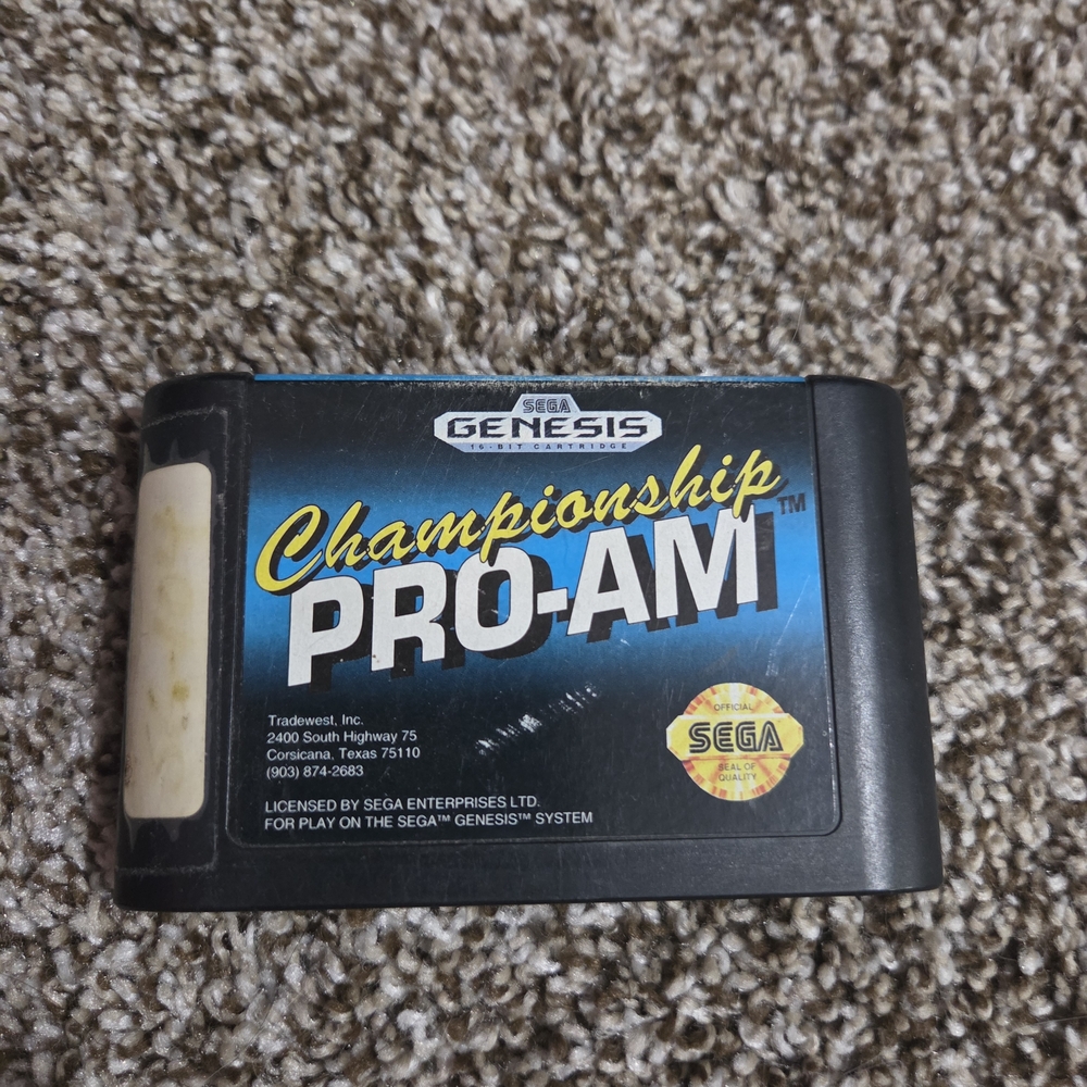 SEGA Genesis Championship PRO-AM Game Cartridge